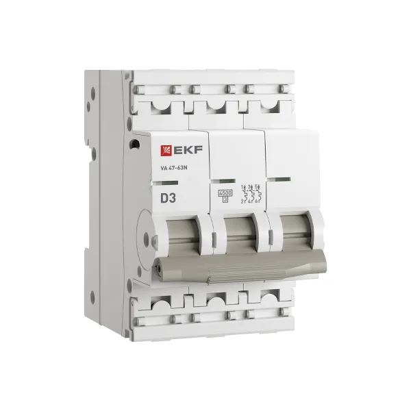 Выключатель автоматический ВА МОД ВА 47-63N 3П 3А (D) 4,5 кА PROXIMA EKF