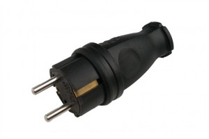 Вилка прямая каучук 2Р+РЕ 1х16А 220-240V IP44 (кр.20шт) General