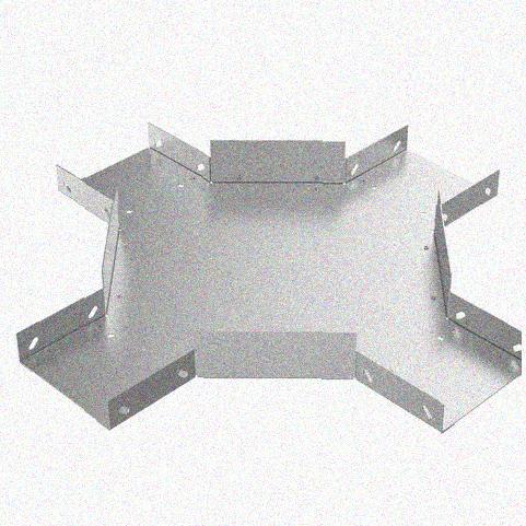 Лоток крестообразный замковый глухой КМЗГ 100х50 УТ1,5, горячее цинкование, S1,0
