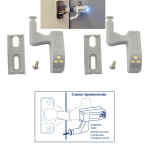 Комплект мебельных св-ков на петлю 2шт.x3LED 4000K (LR23A в компл) Uniel Комплект мебельных св-ков на петлю 2шт.x3LED 4000K (LR23A в компл) Uniel