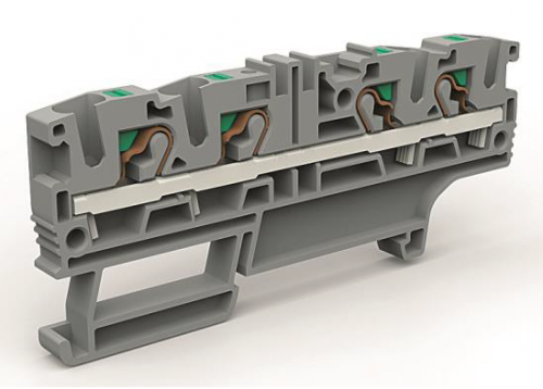 Проходная клемма 4 точки подключения на 4 кв.мм DKC