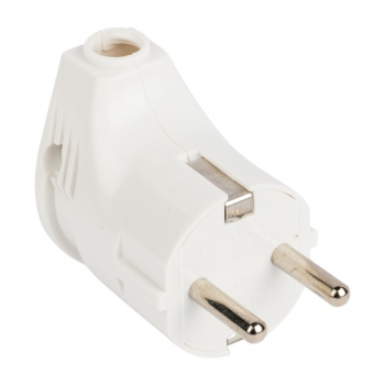 Вилка угловая с/з бел, 16А 250В PROxima EKF