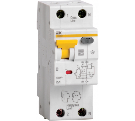 Дифференциальный автоматический выключатель АВДТ АВДТ32 20А С IEK