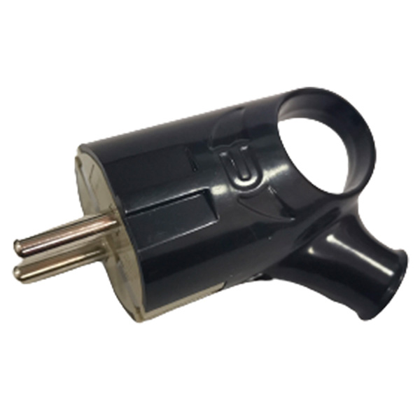 Вилка разборная GRV-P-16-СE-G-B-IP20, 16А, угловая с ушком, с/з, черная, IP20, 1/35/350 General