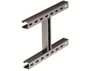 H-образное крепление к вертикальной двутавровой балке, 400 мм, INOX 304 DKC
