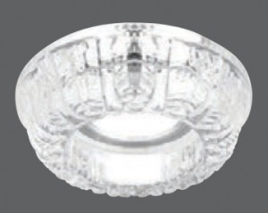 Св-к встр. MR16 Круг стекло листья 100(65)x65 Крист./Хром Gauss