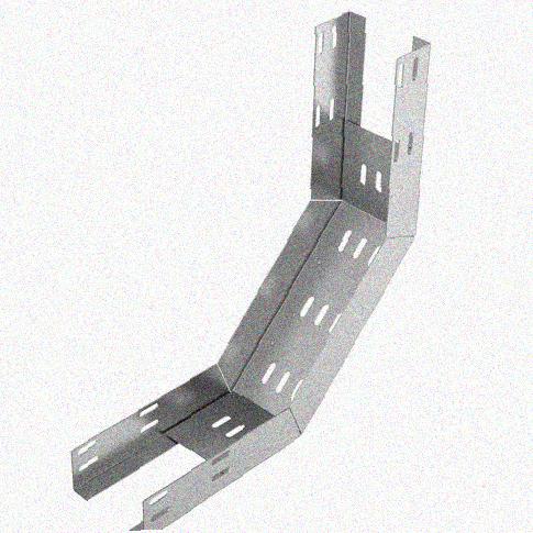 Лоток перфорированный КП 500х100-90 УТ1,5 для поворота трассы вверх на 90, оцинкованный лист, S1,5