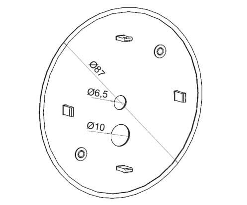Крышка для коробки потолочной с крюком, IP40, д.87мм DKC