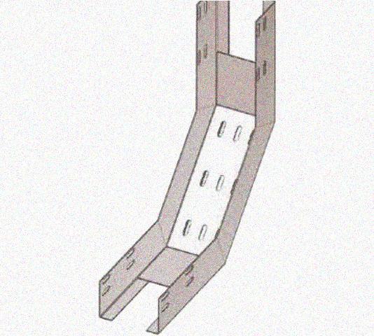 Лоток перфорированный КП 300х100-90 УХЛ1 для поворота трассы вверх на 90, оцинкованный лист S1,0