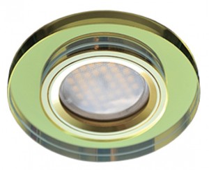 Св-к MR16 GU5.3 DL1650 Круг стекло золото/золото 25x95 Ecola