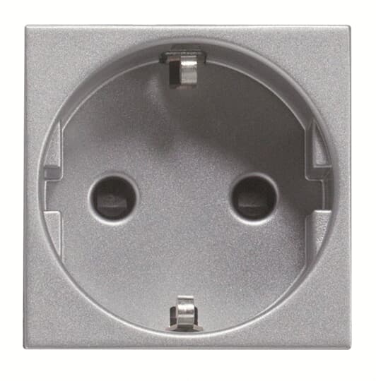 Zenit Розетка СУ 1-м.с зазем.со шторками 16А серебристый IP20 ABB