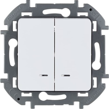 INSPIRIA Механизм выключателя СУ 2 кл. с подсветкой 10А белый IP20 Legrand