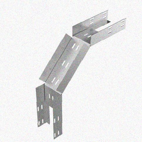 Лоток замковый перфорированный КСЗ 400х65-90 УТ1,5 для поворота трассы вниз на 90, горячее цинкование S1,2