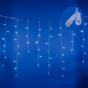 Гирлянда-бахрома ул. св/д мерцание 25м 440 LED провод прозрачный IP44 белый Uniel 