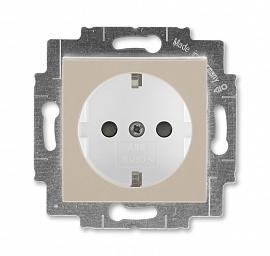 Levit Механизм розетки без лицевой панели СУ 1 м. с/з с защ.штор. 16А кофе макиато/белый IP20 ABB
