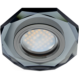 Св-к MR16 GU5.3 DL1652 стекло 8-угольник черный/черный хром 25x90 Ecola