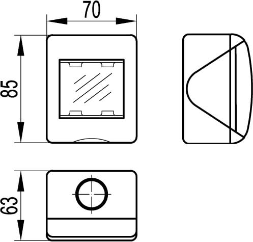 Модульная настен. коробка для эл/устан. изделий VIVA, IP55,2мод. DKC