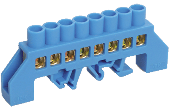 Шина N "ноль" в комбинированном DIN-изоляторе типа "Стойка" ШНИ-8х12-8-КС-С IEK