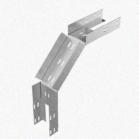 Лоток замковый перфорированный КСЗ 50х60-90 УТ1,5 для поворота трассы вниз на 90, горячее цинкование, S1,5