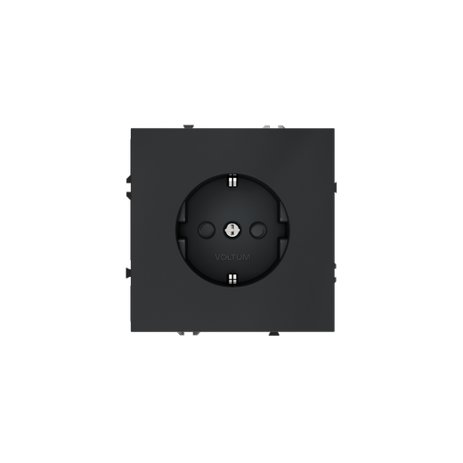 Розетка встраиваемая Voltum S70 с заземлением и защитными шторками, 16А, (графит) Розетка встраиваемая Voltum S70 с заземлением и защитными шторками, 16А, (графит)