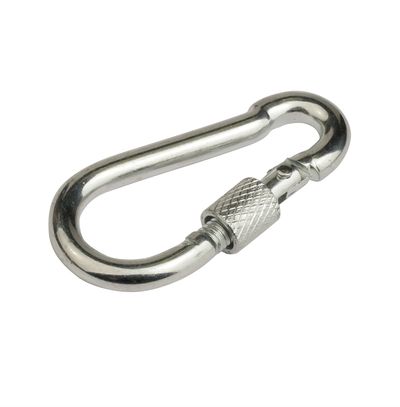 Карабин с фиксатором DIN5299D 5х50, оцинкованная сталь DKC