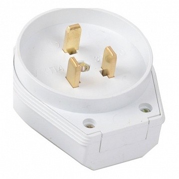 Вилка разборная для плиты с заземлением 32А белая ВПпл10-01-Ст