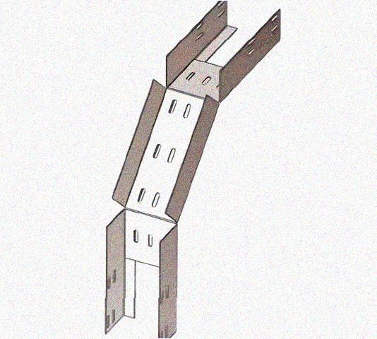 Лоток перфорированный КС 50х50-90 УХЛ1 для поворота трассы вниз на 90, оцинкованный лист S1,5