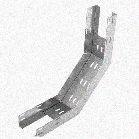 Лоток перфорированный КП 400х100-90 УТ1,5 для поворота трассы вверх на 90, горячее цинкование S1,5