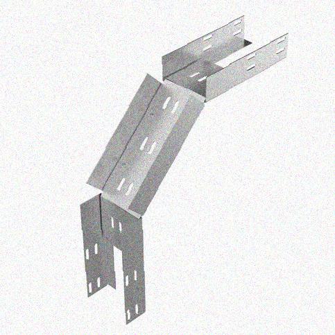 Лоток замковый перфорированный КСЗ 300х100-90 УТ1,5 для поворота трассы вниз на 90, горячее цинкование, S1,5