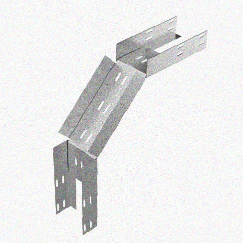 Лоток перфорированный КС 200х50-90 У3 для поворота трассы вниз на 90, окрашенный, S1,5