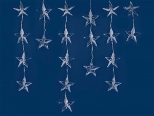 Гирлянда-занавес "Звездочки1" 196LED синий+бел. 5,5x0,5/56нит. 8реж соед. 3W Uniel