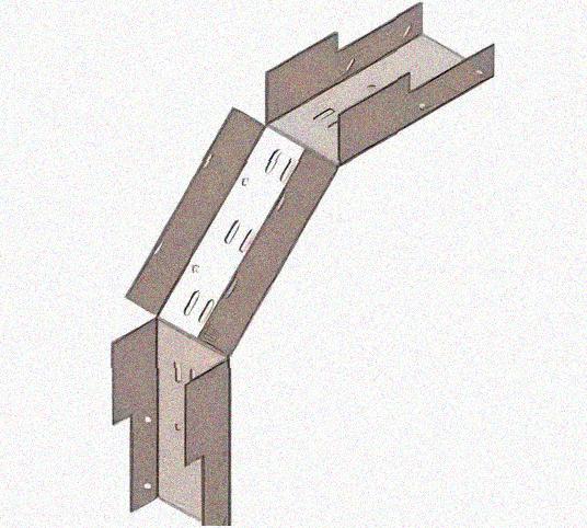 Лоток замковый перфорированный КСЗ 200х65-90 УХЛ1 для поворота трассы вниз на 90, горячее цинкование, S1,5 Лоток замковый перфорированный КСЗ 200х65-90 УХЛ1 для поворота трассы вниз на 90, горячее цинкование, S1,5