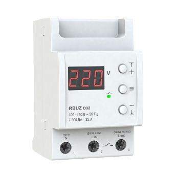 Реле напряжения 32А на DIN-рейку 1 ф.230V RBUZ