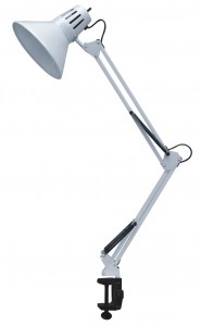 Светильник настольный 60W E27 белый, струбцина General