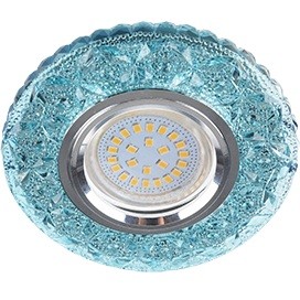 Светильник LD7040 MR16 GU5.3 круг "Бабочки" подсветка 4000K голубой/хром 25x95 ECOLA
