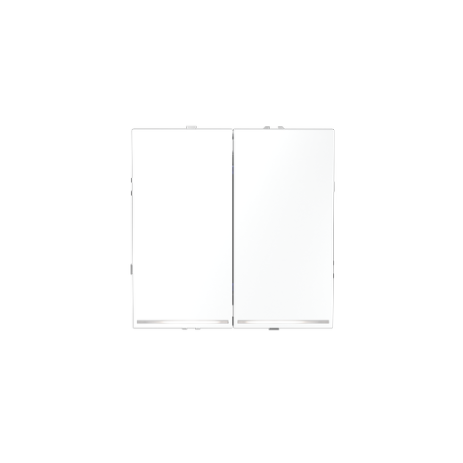 Выключатель встраиваемый Voltum S70 двухклавишный с подсветкой 10А, (белый матовый)