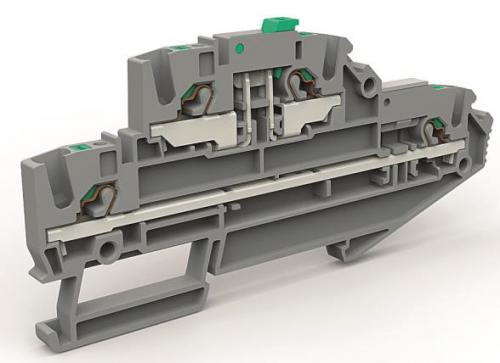 Двухуровневая клемма с размыкателем на 2,5 кв.мм DKC