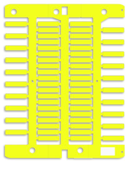Маркировка для провода, жесткая, для трубочек. 4х18мм. Желтая DKC