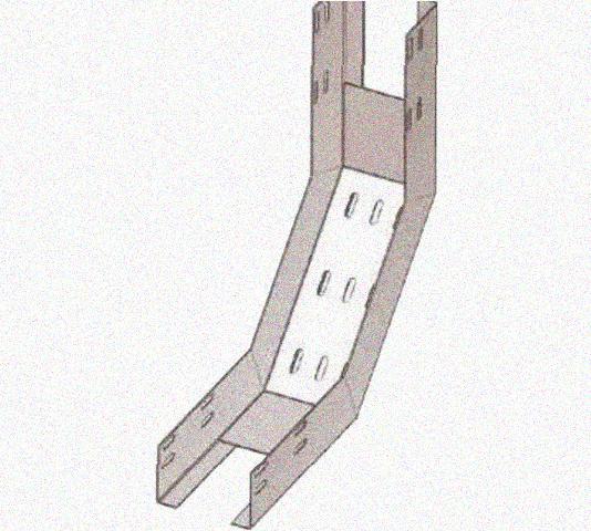 Лоток перфорированный КП 50х50-45 УХЛ1 для поворота трассы вверх на 90, горячее цинкование, S1,0