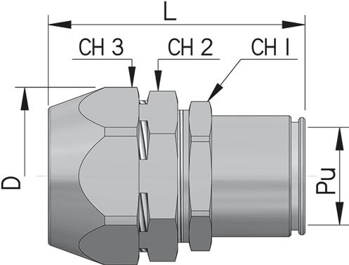 Муфта мет.рукав в герметичной изоляции в оплетке DN 26-стальная труба DN32 DKC
