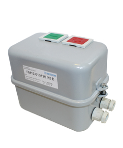 Пускатель электромагнитный ПМ12-025160 У3 В, 380В/50Гц, 1з, 25А, нереверсивный, без реле, в корпусе IP40, с кнопками ПУСК и СТОП Электротехник