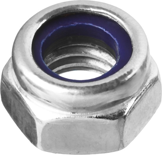 Гайка DIN 985 с нейлоновым кольцом, M14, 5 кг, кл. пр. 6, оцинкованная, ЗУБР Гайка DIN 985 с нейлоновым кольцом, M14, 5 кг, кл. пр. 6, оцинкованная, ЗУБР