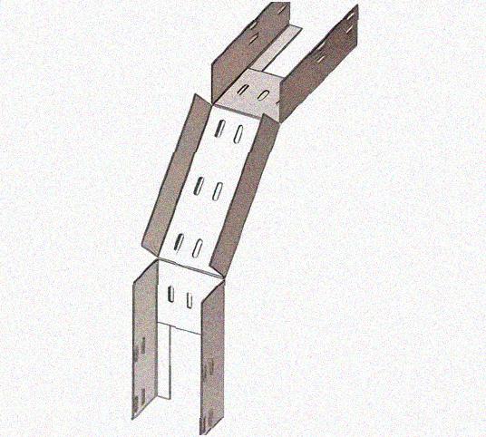 Лоток перфорированный КС 500х65-90 УТ1,5 для поворота трассы вниз на 90, горячее цинкование, S1,5