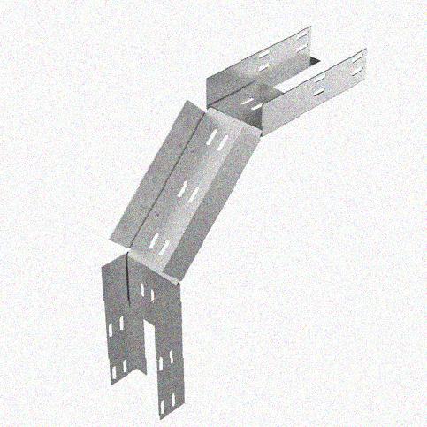 Лоток перфорированный КС 50х50-90 УТ1,5 для поворота трассы вниз на 90, горячее цинкование S1,5