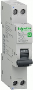 Дифференциальный автоматический выключатель АВДТ 1П+N 16А С 18мм 4,5кА EASY 9 Schneider Electric