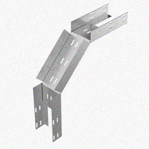 Лоток замковый перфорированный КСЗ 150х150-90 УХЛ1 для поворота трассы вниз на 90, горячее цинкование, S1,0