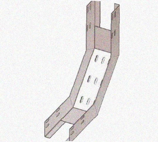 Лоток перфорированный КП 400х65-90 УХЛ1 для поворота трассы вверх на 90, горячее цинкование, S1,2