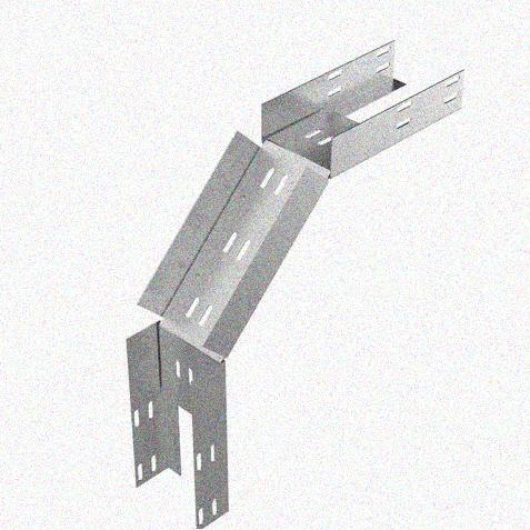 Лоток перфорированный КС 150х100-90 УХЛ1 для поворота трассы вниз на 90, горячее цинкование S1,5