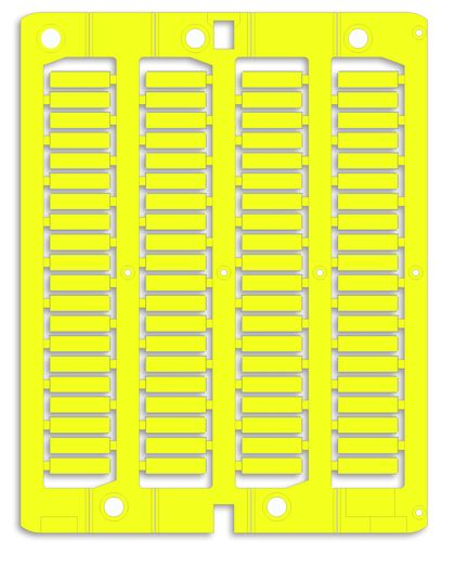 Маркировка для провода, жесткая, для трубочек. 4х15мм. Желтая DKC
