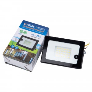 Прожектор светодиодный 30W(2550lm) 6500K датчик движ алюминий/черный Volpe Прожектор светодиодный 30W(2550lm) 6500K датчик движ алюминий/черный Volpe